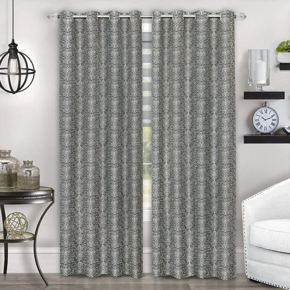 Achim Home Modern Window Curtains: 1725 Black: 52'' x 84'' Rectangle